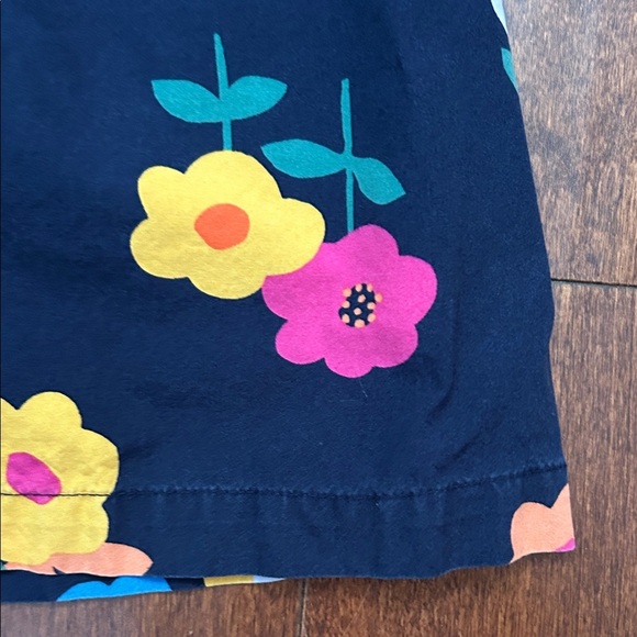 Hanna Andersson Navy Floral Kids Blouse, Size 6/7 - Picture 6 of 12